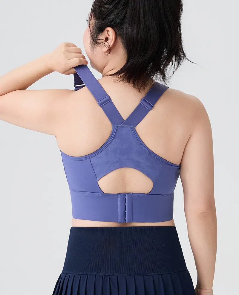Sports Bra for Women with Large Busts, Shockproof, Side Breast Support, Anti-Sagging, Adjustable, Beautiful Back Design, Plus Size Yoga Running Fitness Bra
