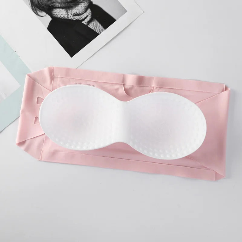 3Pcs/Set Strapless Bra Ice Silk Tube Tops Women Seamless Underwear Invisible Wrapped Chest Female Backless Bra Intimates