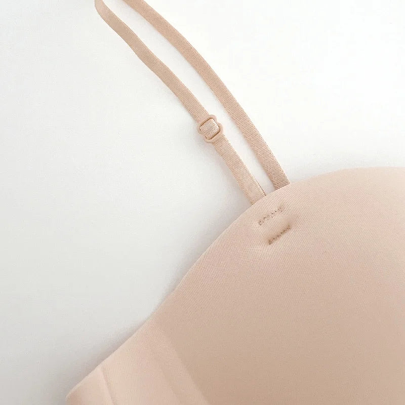 Strapless Bras Women Front Closure Seamless Brassiere Push Up Thick Underwear Adjustable Female Soft Solid Invisible Lingerie