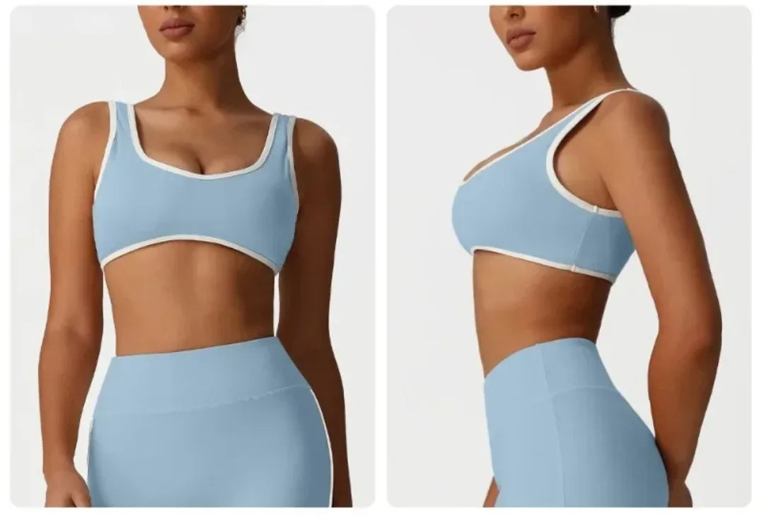 Backless Yoga Bra Quick Drying Shock-proof Fitness Sports Bra High Waist Butt Lifting Flared Pants Casual Workout Gym Yoga Bra