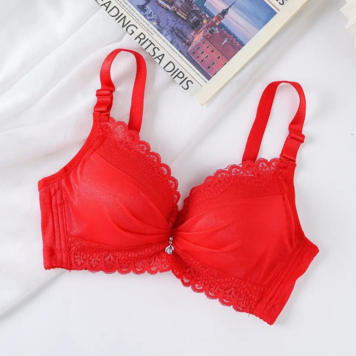 Ultra Push Up Bra with Side Support, 8cm Padding Non Slip Bra for Small Chest, Wireless Full Coverage Bra for A/B Cup