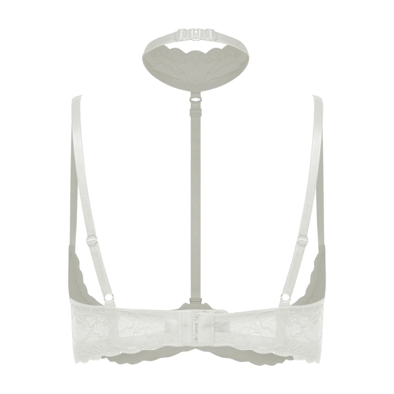 Women Sexy Open Cup Lace Padded Bra Push Up Underwired Halter Chest Brace Bralette Balconette Exotic Lingerie Nightwear Clubwear