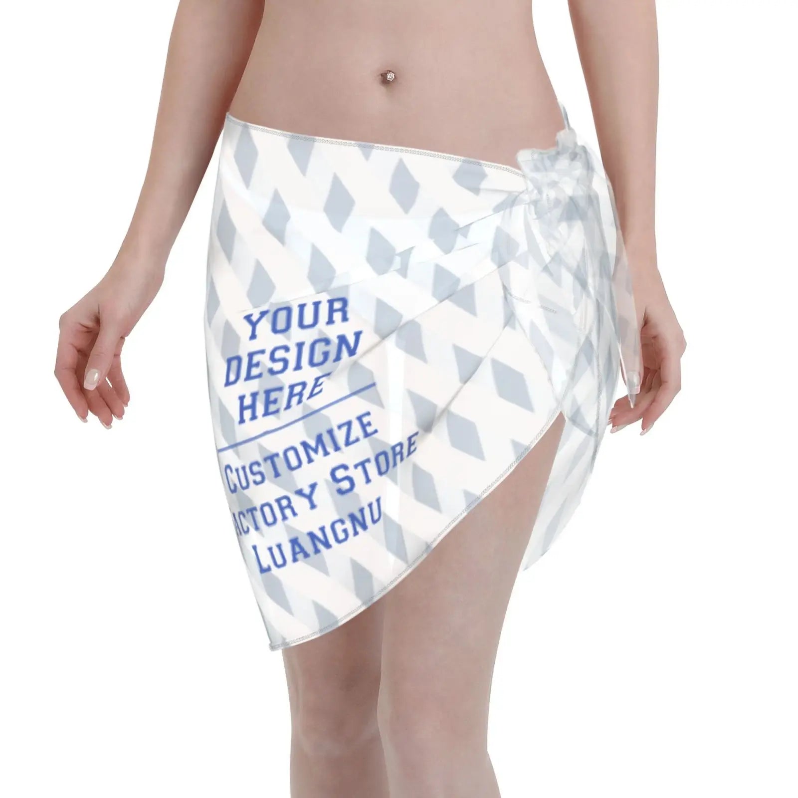 Customise Bikini Cover Ups Short Skirt For Women Custom Swimsuit Cover-ups Personalized Beach Sun Protection Shawl Sarong Skirt