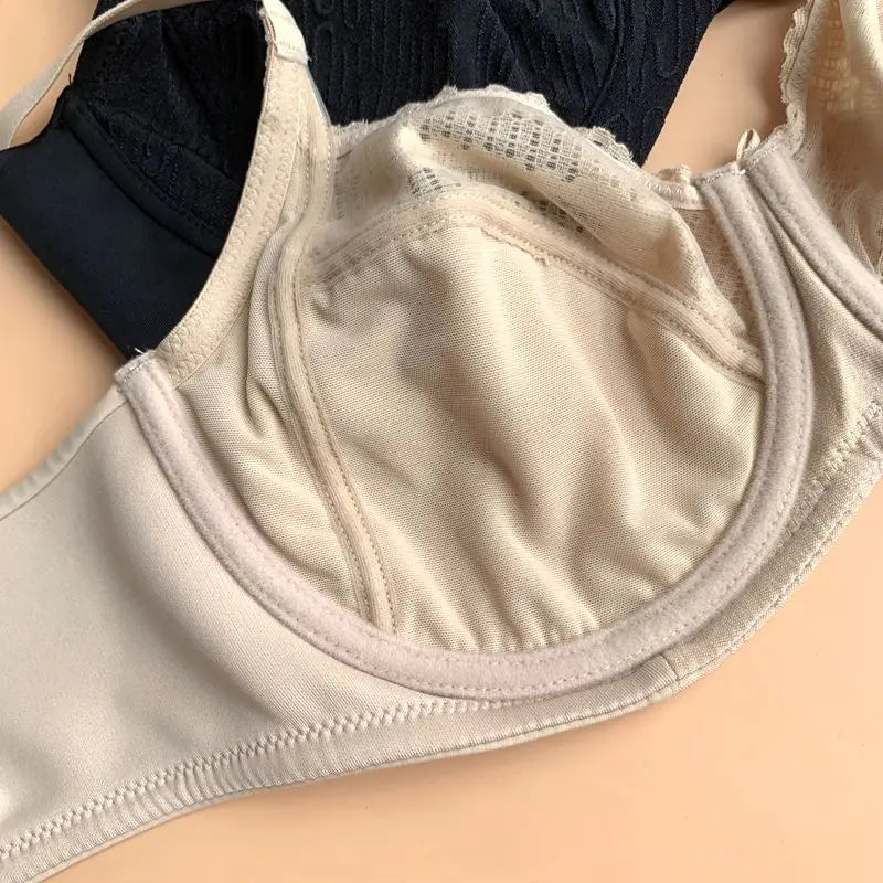 Women's Lace Minimizer Bras Full Coverage Non-Padded Underwire Lingerie Unlined Sexy Bralette 75 80 85 90 95 100 B C D E F