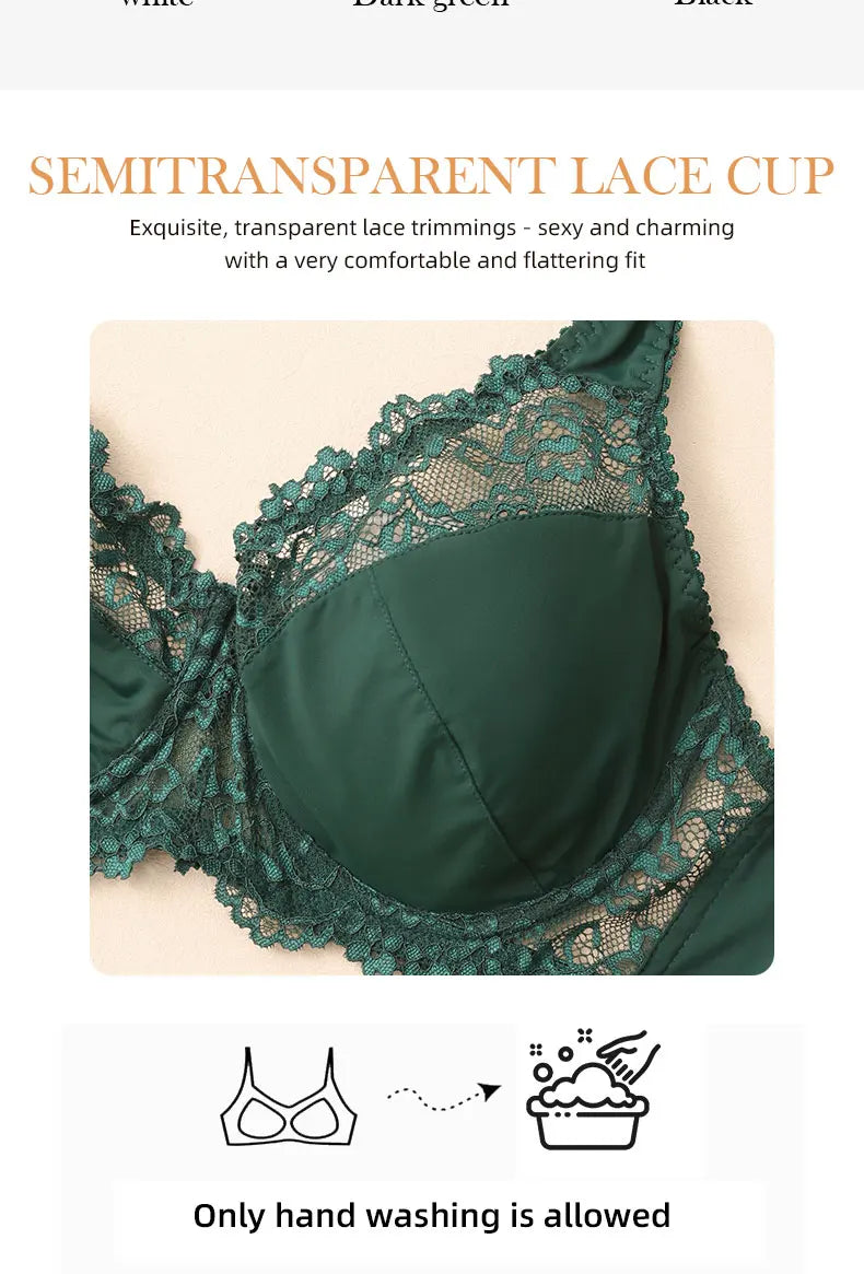Bras For Womens Elegant Lace Bras for Women Plus Size BH Tops with Underwire Support Libgerie A-E Cup