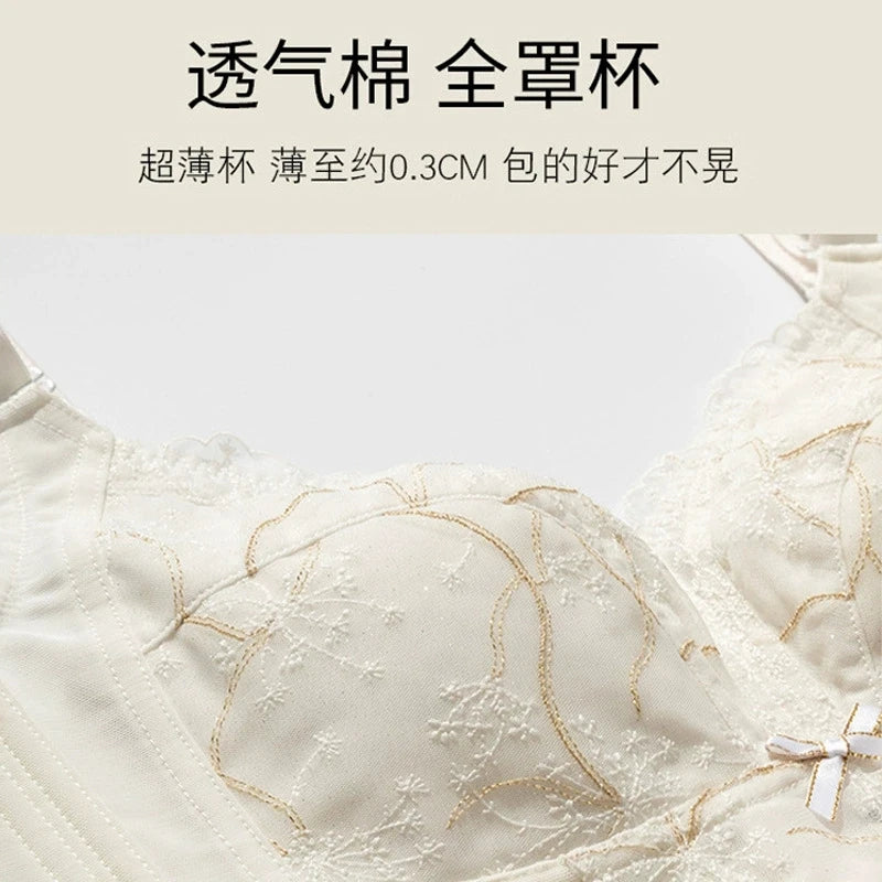 Wire Free Women's Full Coverage Non-Foam Lace Bra 34 36 38 40 42 B C D E F
