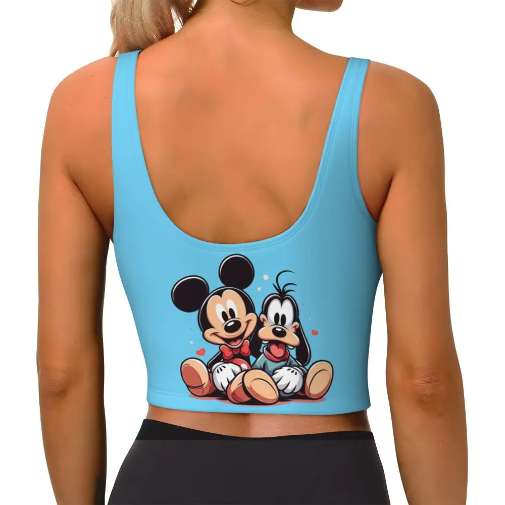Custom Goofy Cartoons High Impact Sports Bras for Women Mangas Seamless Workout Running Crop Tank Tops