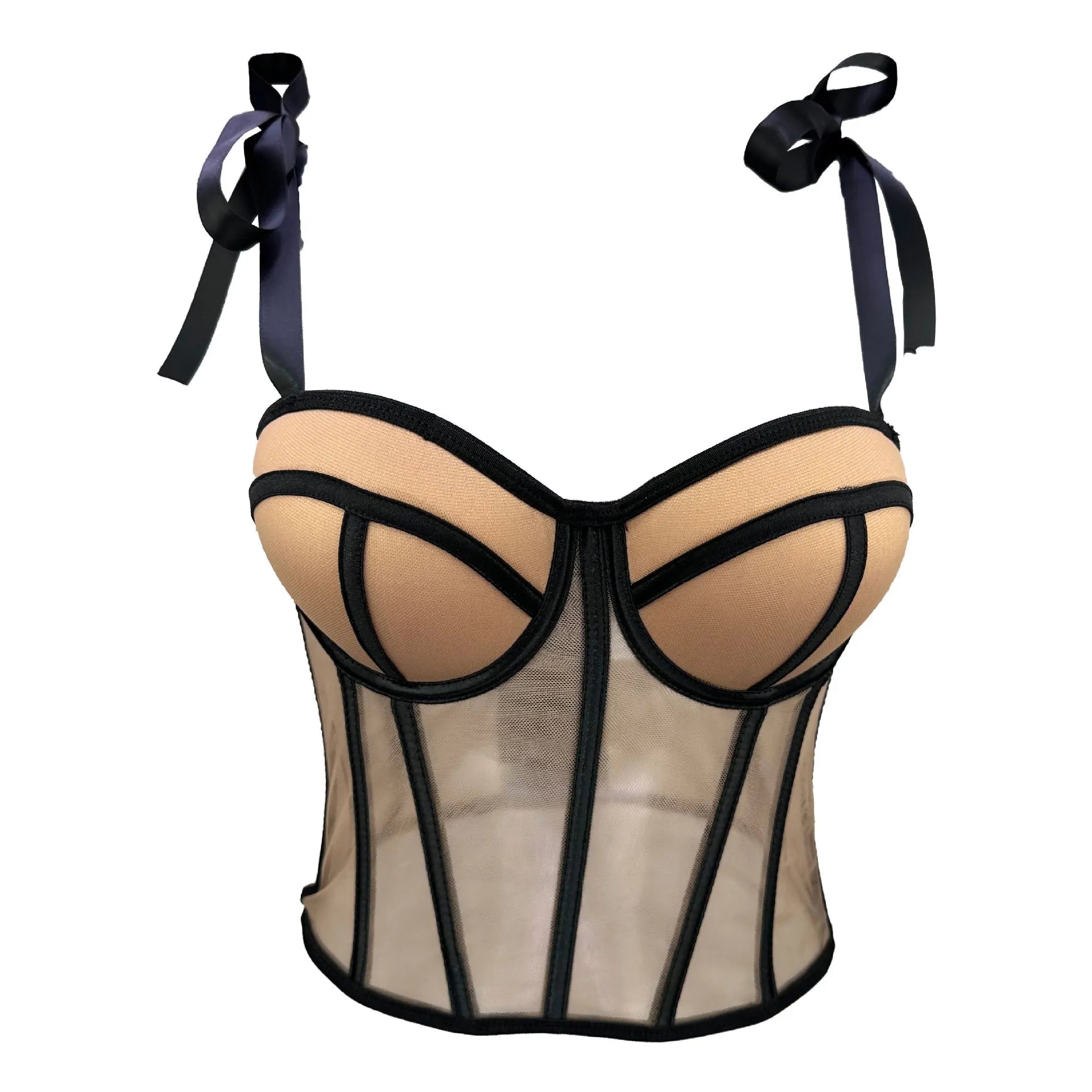 Women Corset Top Strappy Smocked Camisole Undershirt Lady Underwear Bottoming Outer Wear Sexy Fishbone Waist Tops Mujer Lingerie
