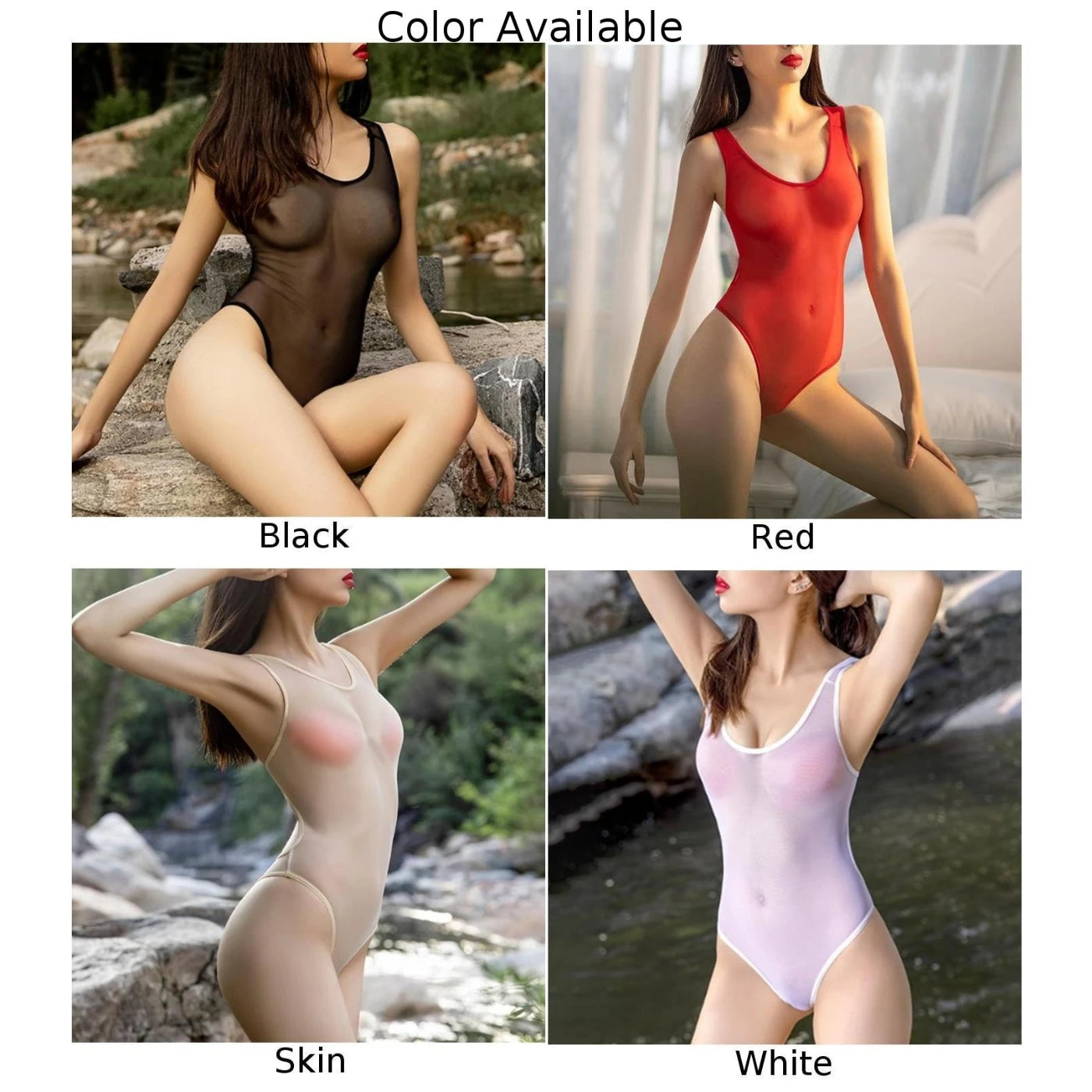 Female Sexy Women Bodysuits Sleepwear Clubwear High Cut Jumpsuit Jumpsuits Lingerie Mesh Breathable Pullover Rompers