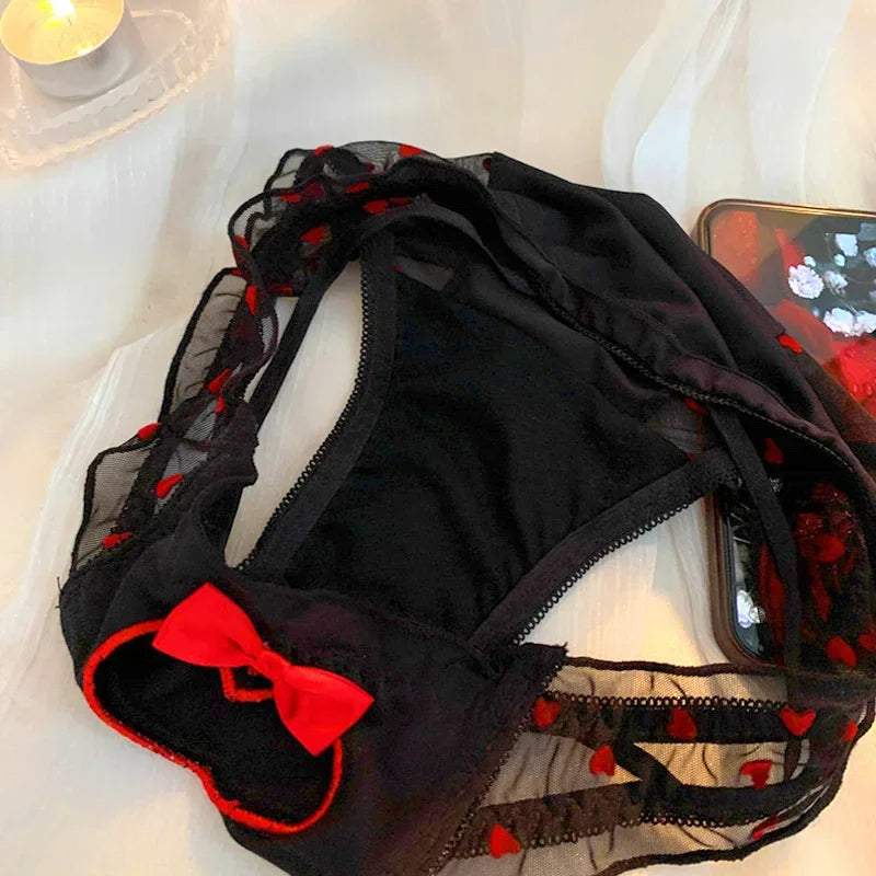 Lovers Fun Lingerie Sexy Couple Underwear Set Heart Lace Panties for Lover Modal Underpants Couple Men Shorts Women Briefs New