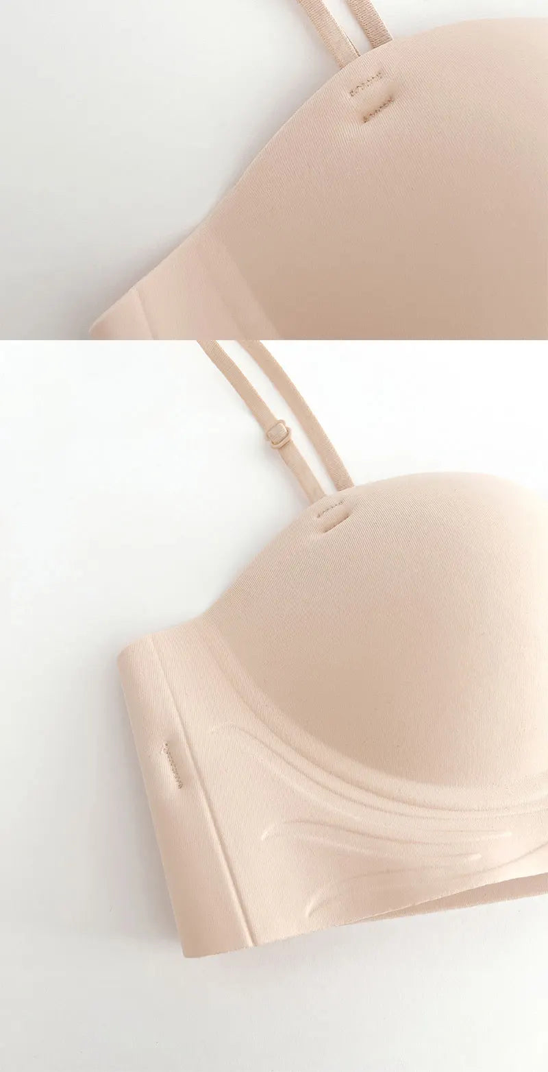 Front Closure Push Up Bras Women's Sexy Seamless Plunge No Steel Brassiere Thick Female Underwear Solid Color Invisible Lingerie
