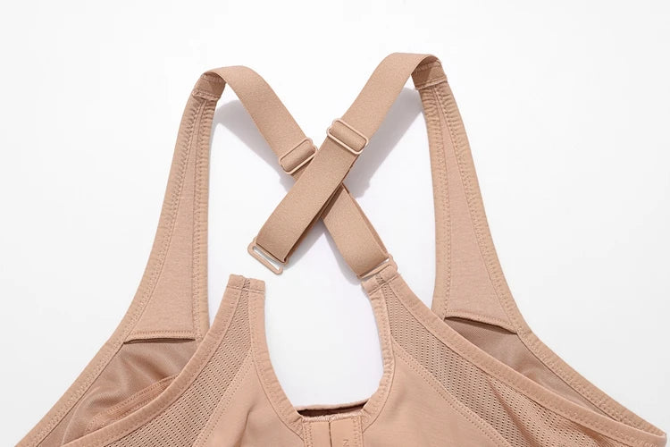 Women High Support Full Coverage Plus Size Sports Bras  No Padded Wireless Bras Running Fitness Lady Sportwear Tops