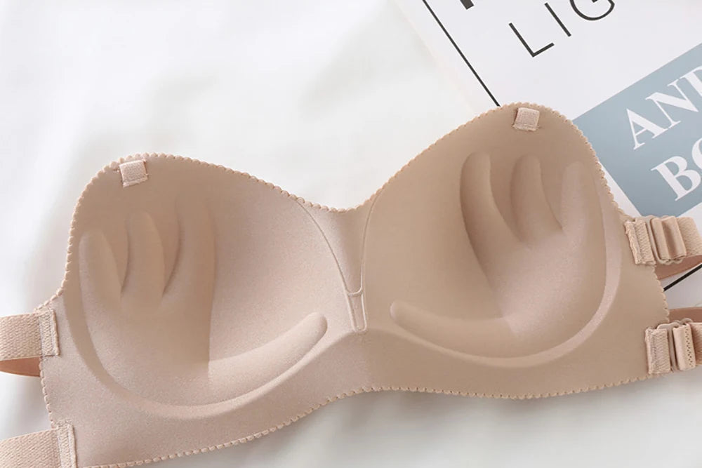 Strapless Bras For Women Wirefree Non Slip Tube Top Invisible Bralette Seamless Padded Bandeau Bra For Backless Dress