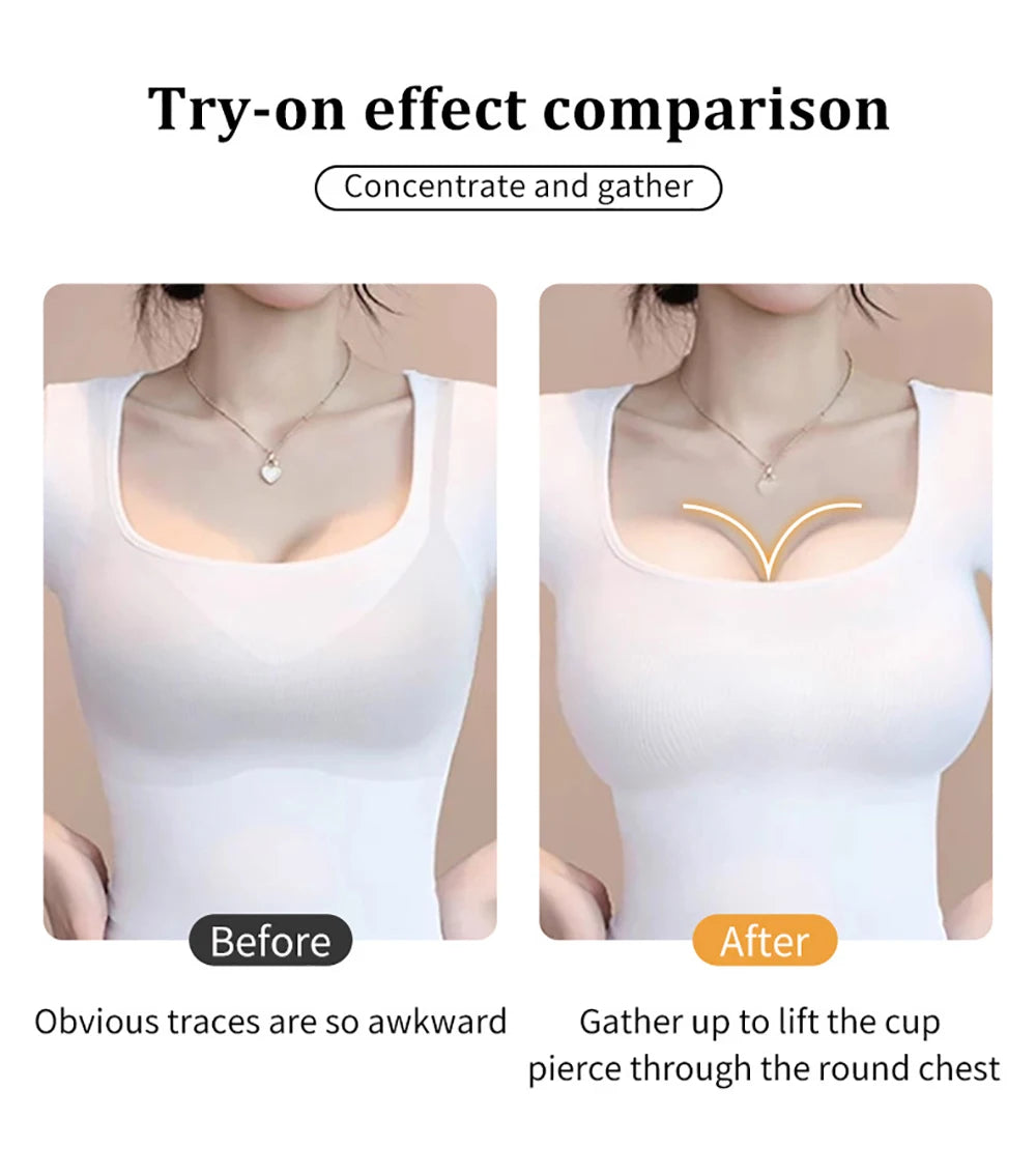 Jelly Wireless Bras For Women No Underwire Supportive Seamless Bra Comfort Soft Bralette Full Coverage Hide Back Fat T-Shirt Bra