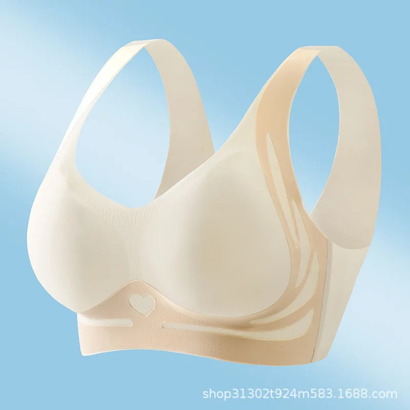 Seamless breast-collecting love bra to prevent sagging and lift up the anti-gravity support bra with contrasting colors sexy