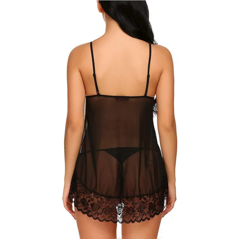 Erotic Lingerie for Woman Open Crotch Bra Set Sexy New Year Deep V Bodysuit Tulle Transparen TPush UP Underwear