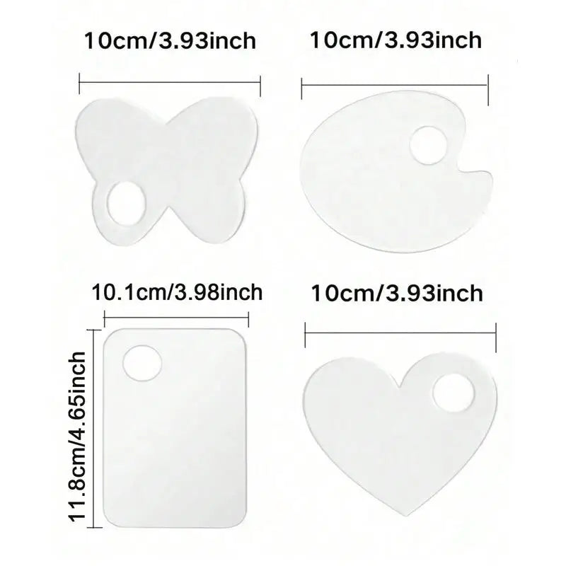 2Pcs Transparent Acrylic Makeup Palette Liquid Foundation Mixing Cream Manual Cosmetic Beauty Makeup Mixer Beauty Tool