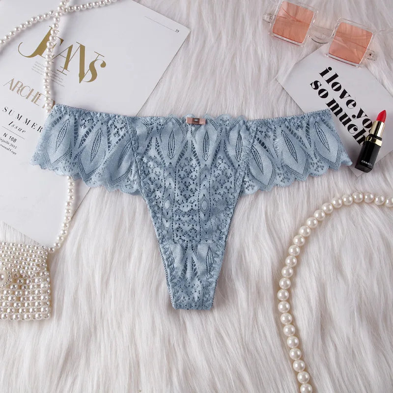 Women's Sexy String Panties Lace Thongs Lingerie Intimates Woman T-back Soft T-panties Designed Tangas Mujer
