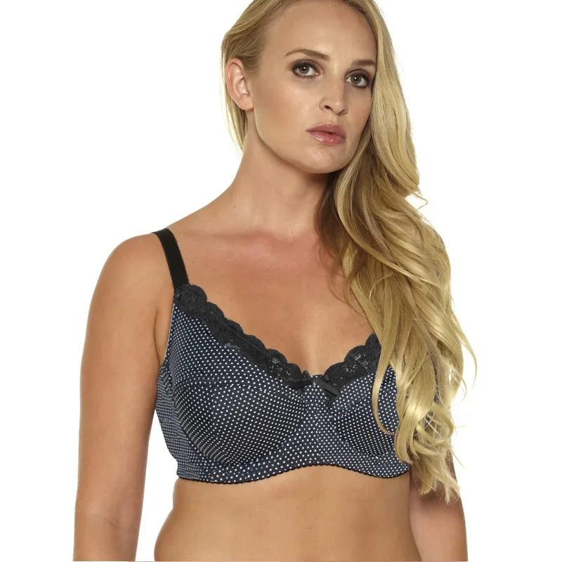 Mierside D0295 Fashion Polka Dot Women's Bra Plus size Bra Lingerie Gray/Black/Brown C/D/DD/DDD/E/F/G
