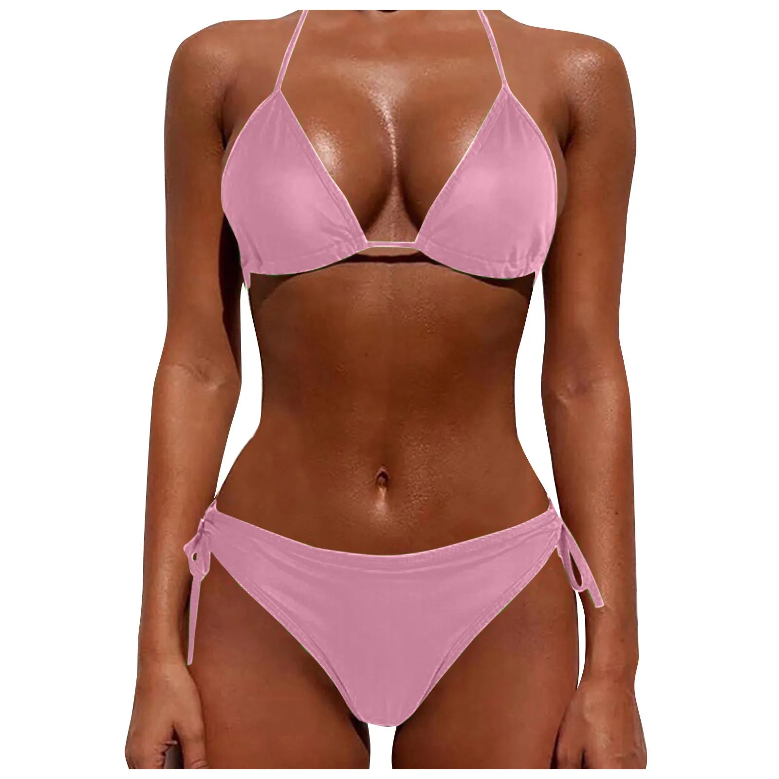 Women'S Seductive Lingerie Two-Piece Set Women'S Fashion Sexy Split Bikini Lace-Up Erotic Lingerie (no padding) swimsuit