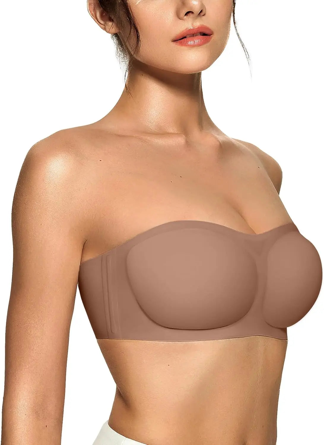 Strapless Push Up Bandeau Bra Non Slip Wireless Padded Seamless Comfortable Tube Bra for women