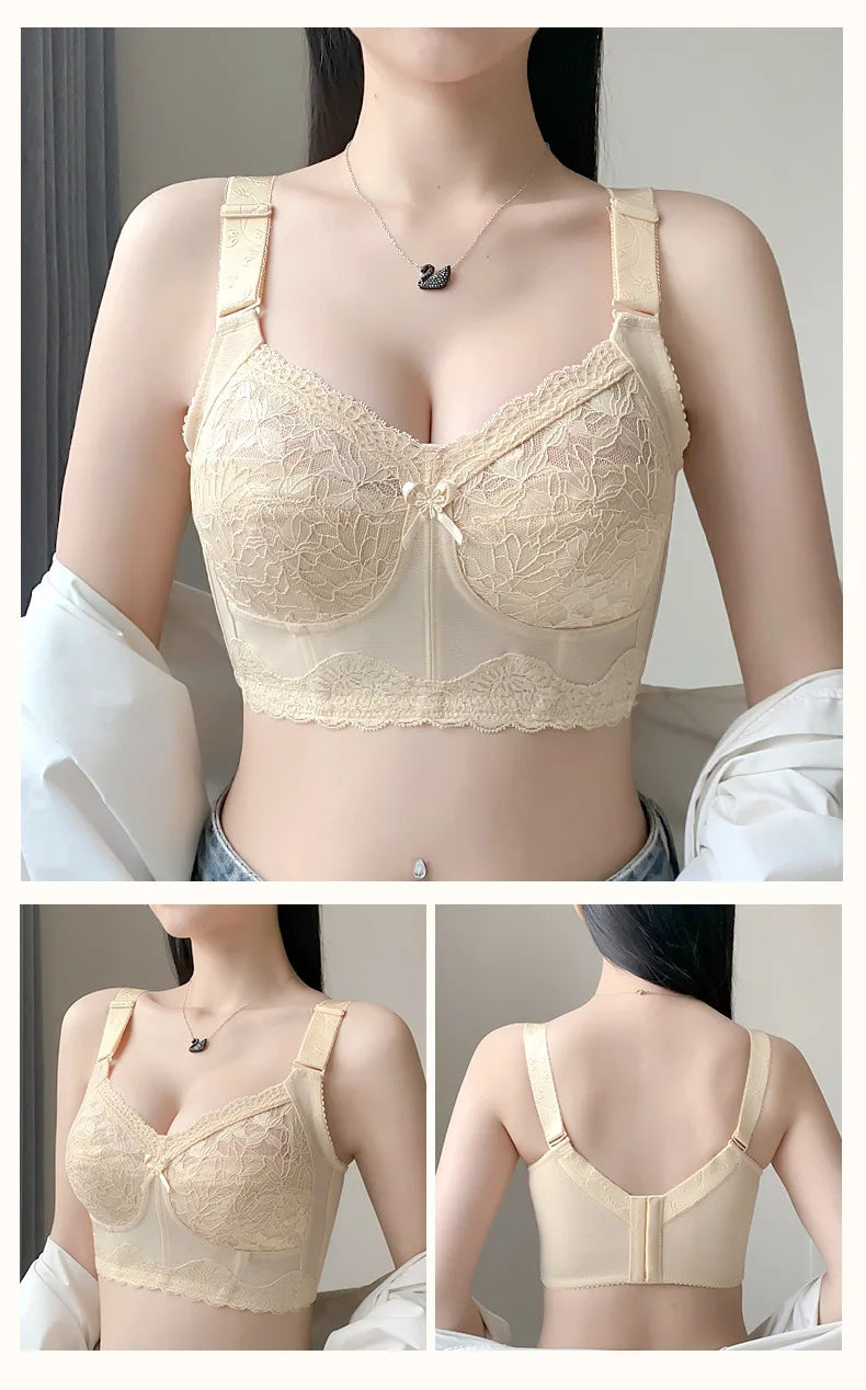 Wireless Large Size Lifting & Supportive Bra for Women Anti-Sag Adjustable Slimming Comfort 75 80 85 90 95 B C D E F