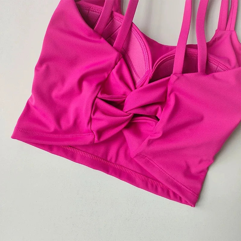Sports Bra, Women's Summer Beauty Back Integrated Yoga Suit, Vest, Suspender, Pilates Training, Fitness Bra