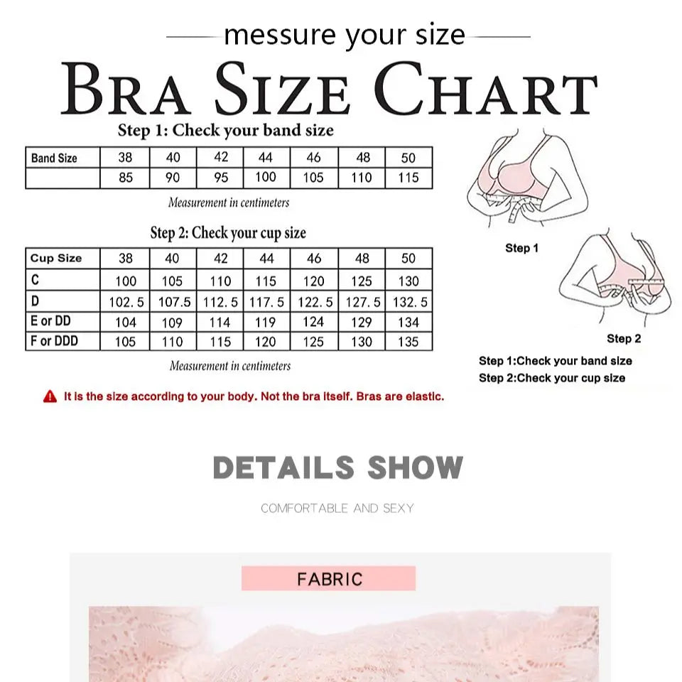 Bra Gather Bra Wireless Plus Size Women's Breathable And Comfortable Lace Embroidery Full Coverage Seamless Bra Plus SIZ CDE Cup