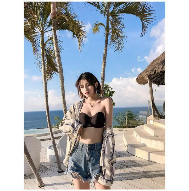 3pcs Sexy Strapless Bras Womens Wireless Bralette Soft Female Underwears Ladies Seamless Bras Breathable Backless Invisible Bras
