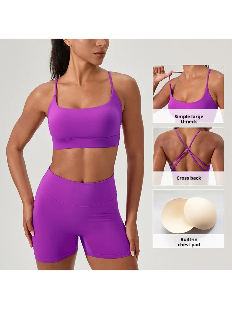 Women Beauty Back Yoga Bra Shock Absorption Sports Underwear High Elastic Fitness Running Vest Breathable Support Sports Bras