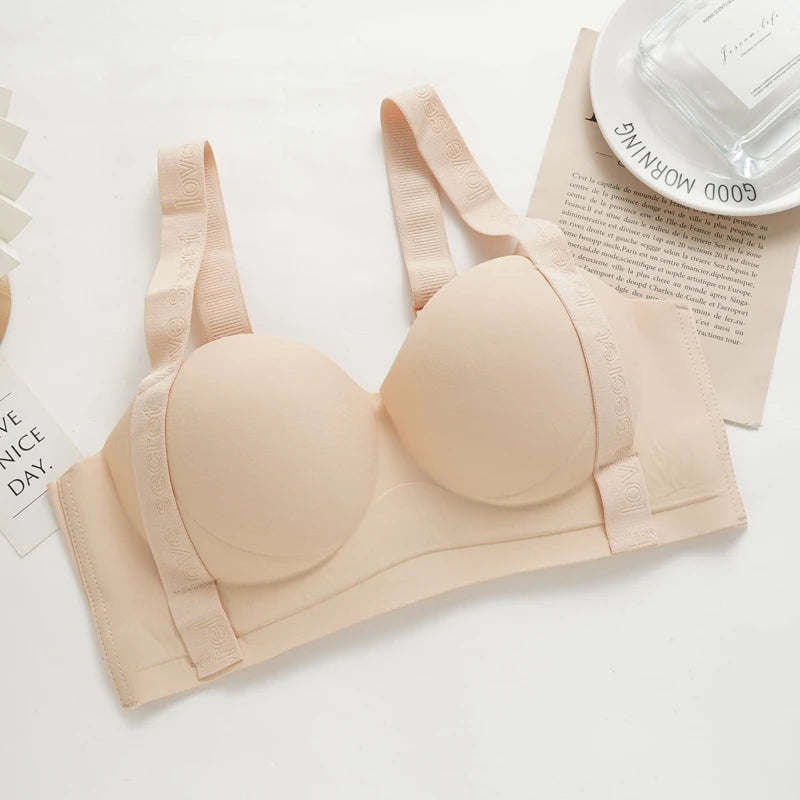 Women's Seamless Push Up Bras Lift Bra Wide Strap Bra Big Size Anti Sagging Side Underwear Female Soft Support Bra