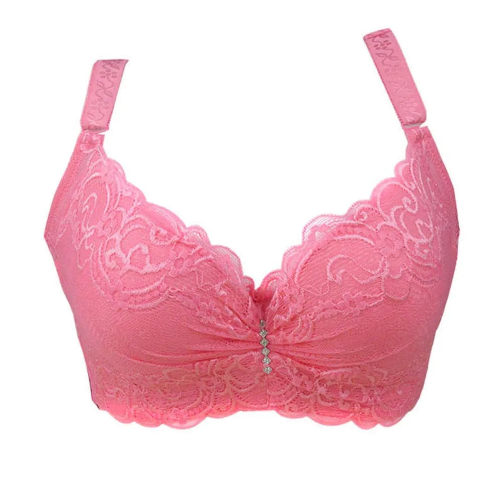 BCHRAYIUP Women's Underwire Padded Plunge Push Up Bra Sexy Flora Lace Deep V Full Cup Bra 34 36 38 40 42 44 46 B C D E