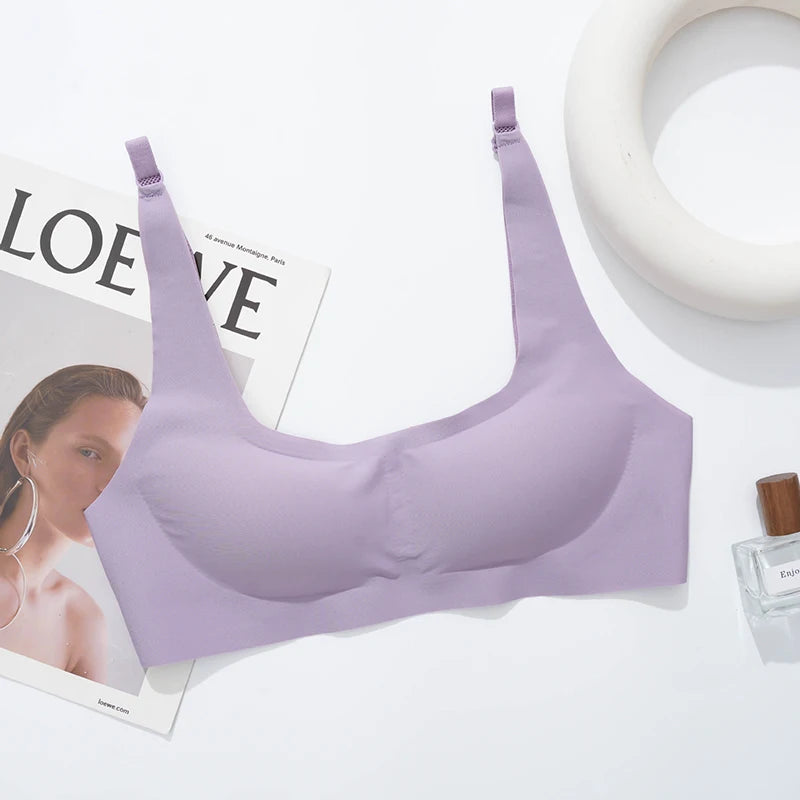 Seamless Bras For Women Square Neck Invisible Tops Push Up Bras Wire Free Underwear Soft Intimates Bralette Girls Sleep Lingerie
