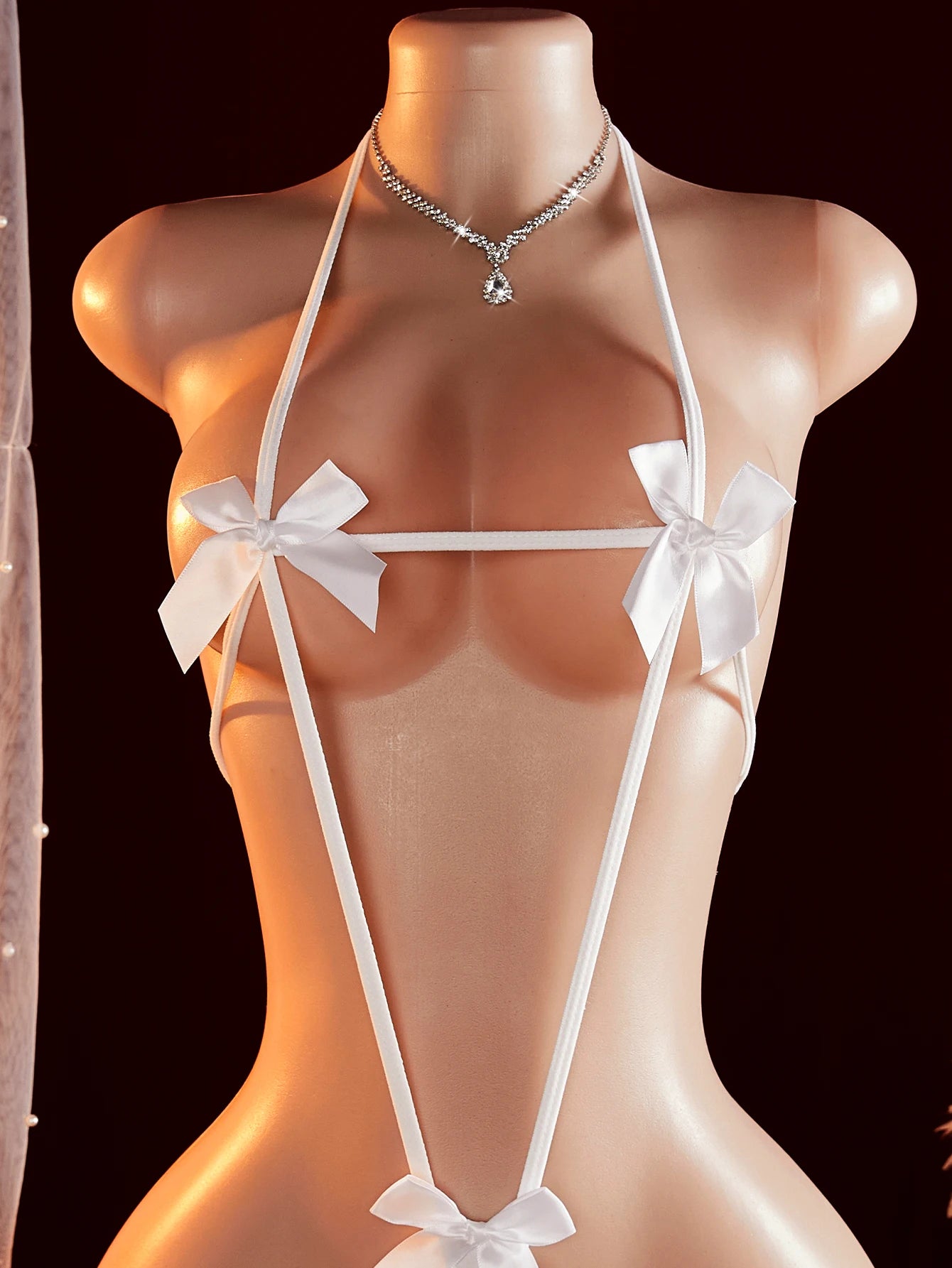 Adult Lingerie Cosplay Toys Sexy Open Crotch And Bare Buttocks Babydoll Women Underwear Sex Doll Bandage Pajamas Teddy Bodysuit