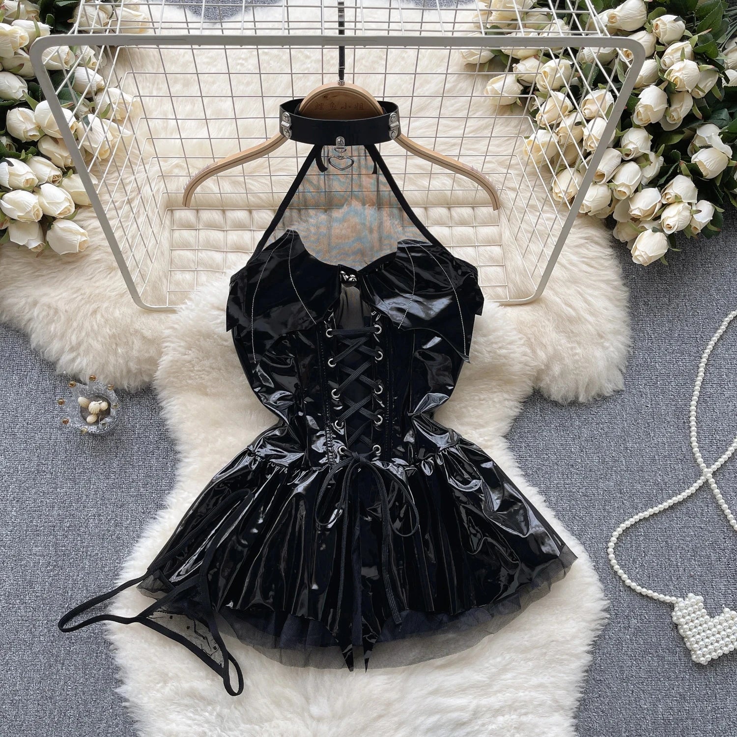 Backless Hotsweet Bow Lingerie For Women See Through Mesh Sexy Bunny Costume Lingerie Bodysuit 4 Piece Jumpsuit Spot Lace Cospla