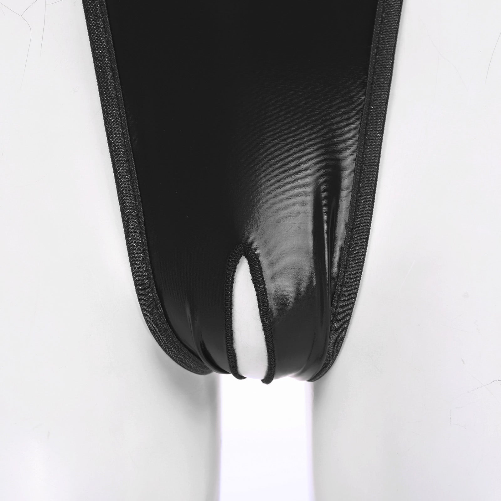 Womens Lingerie Crotchless Bodysuit Swimsuit U Neck Wet Look Patent Leather Clubwear High Cut Backless Catsuit Pole Dance Outfit
