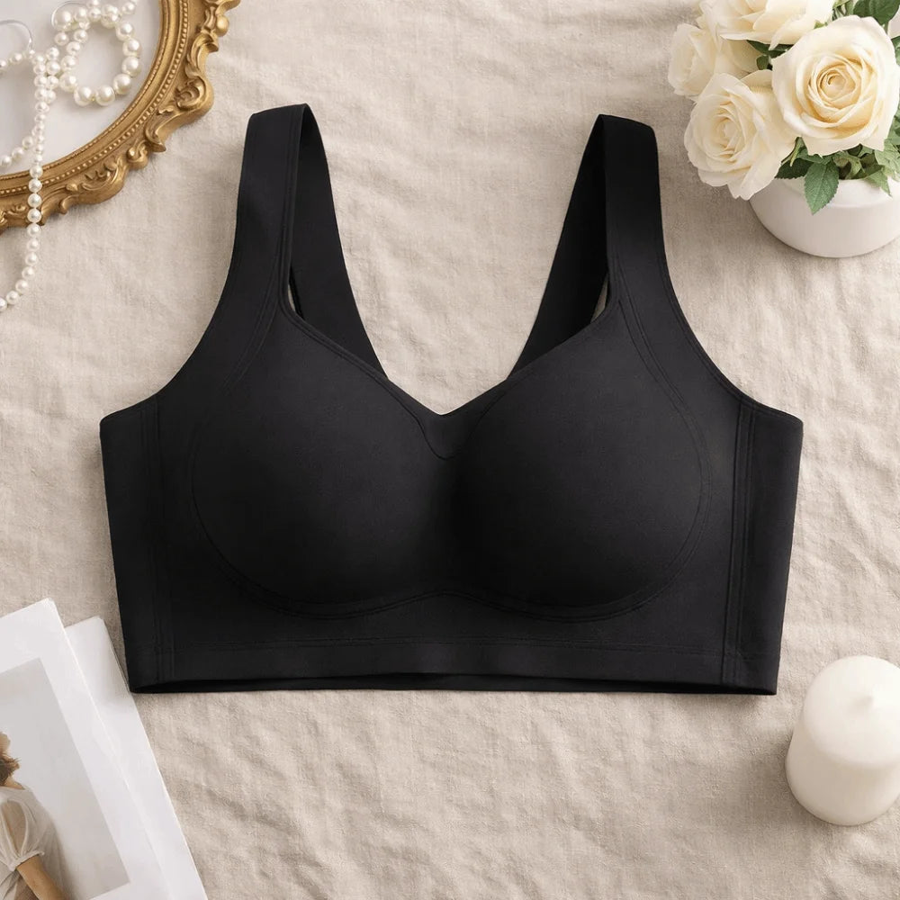 Breathable Adjustable Wireless Bra Tank Top Style Push-Up Seamless Bra Anti-Sagging Plus Size Deep V Bra Women