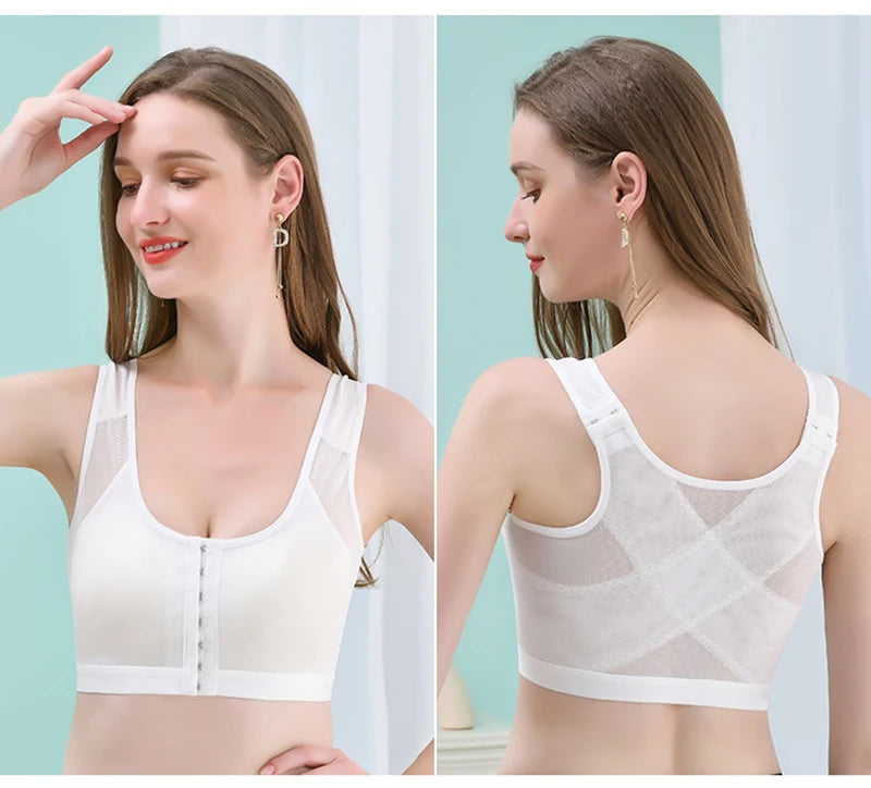 Large Size Sexy Front Closure Bra Wire Free Brassiere Intimates Women's Push Up Bralette Underwear Female Unlined Bras Lingerie
