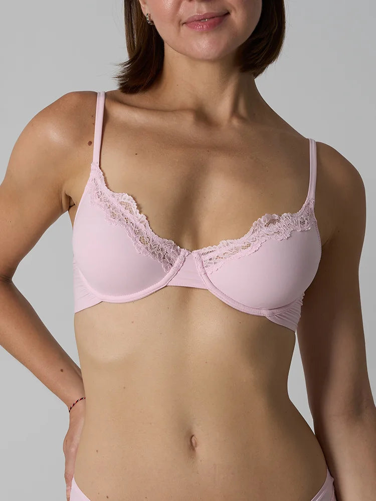Lace Underwire Bra for Women – French Style, No Padding, Elegant Lift & Support, Comfort Fit