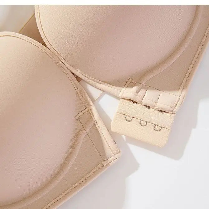 Strapless Push Up Bra 12cm Padding & Front Closure | No-Slip Grip, Hand-like Support Cups, Ultimate Lift & Shape