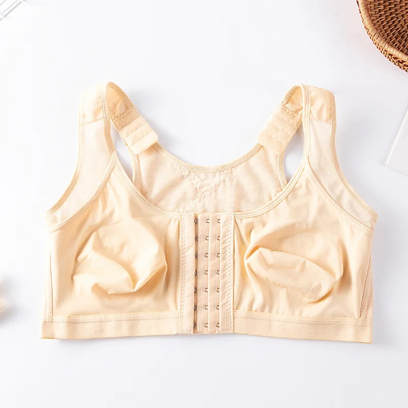Large Size Sexy Front Closure Bra Wire Free Brassiere Intimates Women's Push Up Bralette Underwear Female Unlined Bras Lingerie