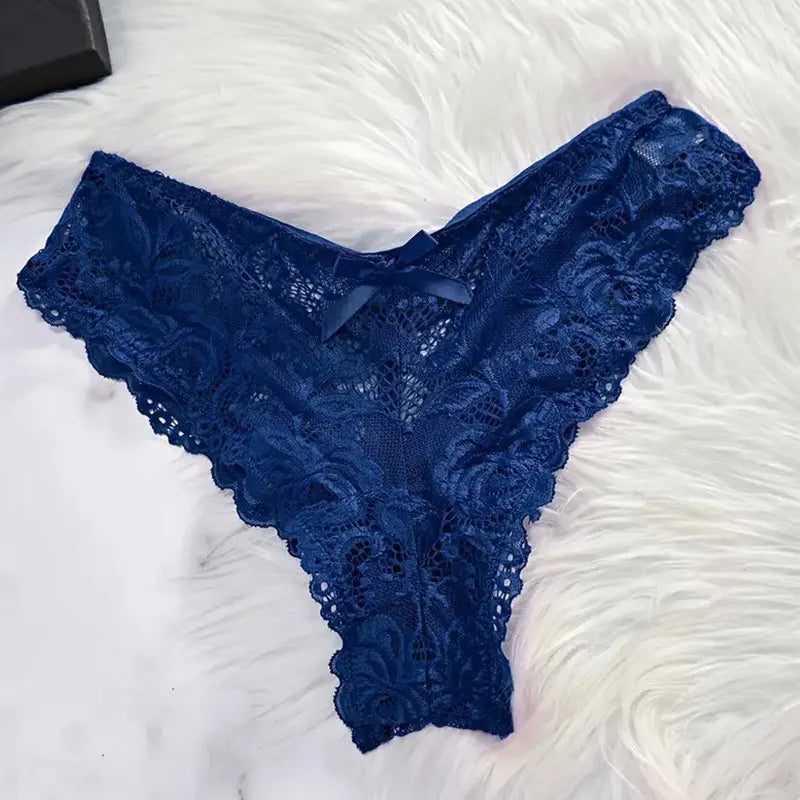 Women's Sexy Lingerie Dress Thin Style G-string Contrast Lace Ruffle Trim Lingerie Set Deep V Slip Thong Lencería Mujeres