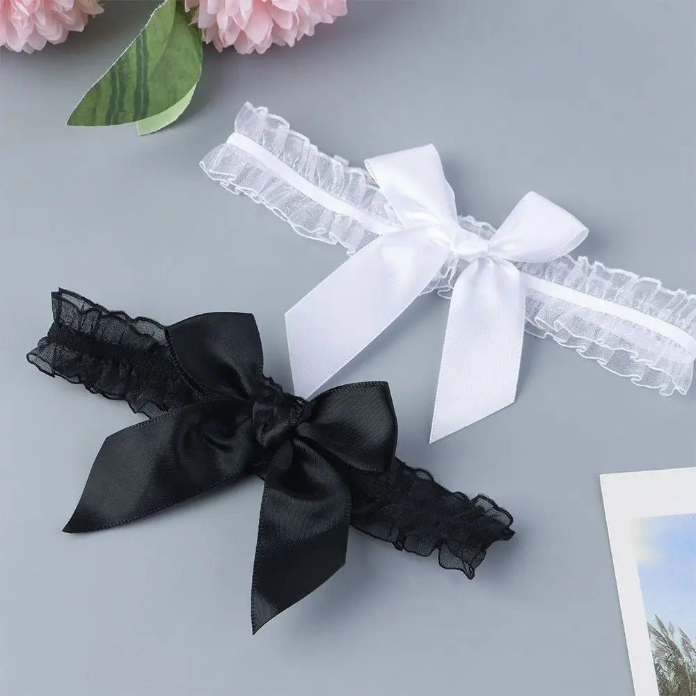 Sexy Fashion Lingerie Garter Belt Wedding Bride Leg Garter Cosplay Party Accessories Bowknot Lace Elastic Leg Ring
