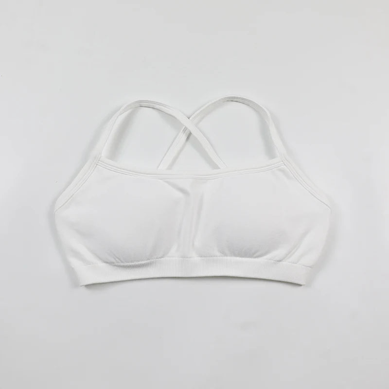 Women's Sports Bras For Running Push Up Seamless Yoga Bra Adjustable Straps Cross Back Fitness Athletic Bra Tops