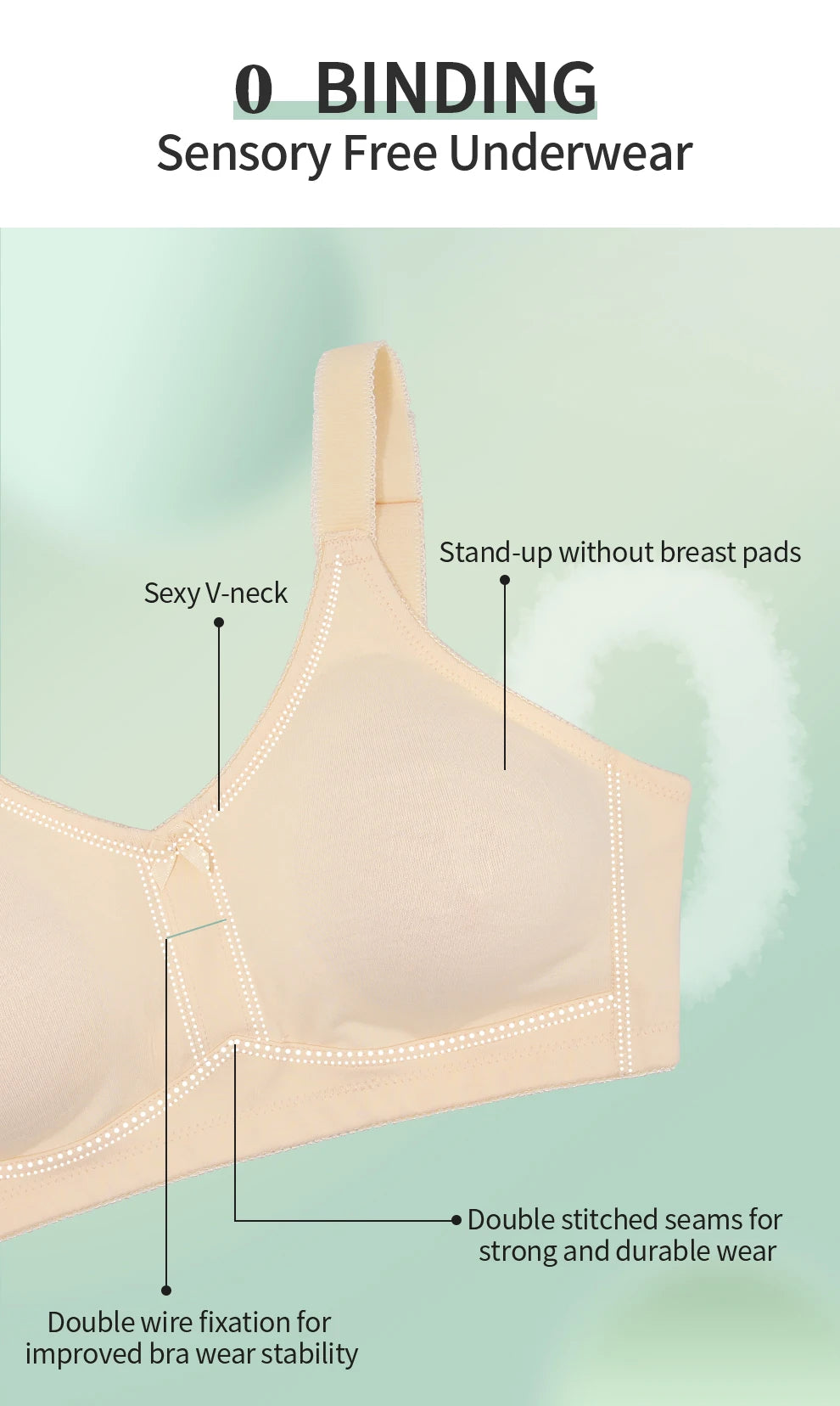 LERVANLA 2302 Bra Seamless Sexy Bras for Fat  Woman Mastectomy Bra Cotton Bralette Full Coverage Cup D E F G for Plus Size