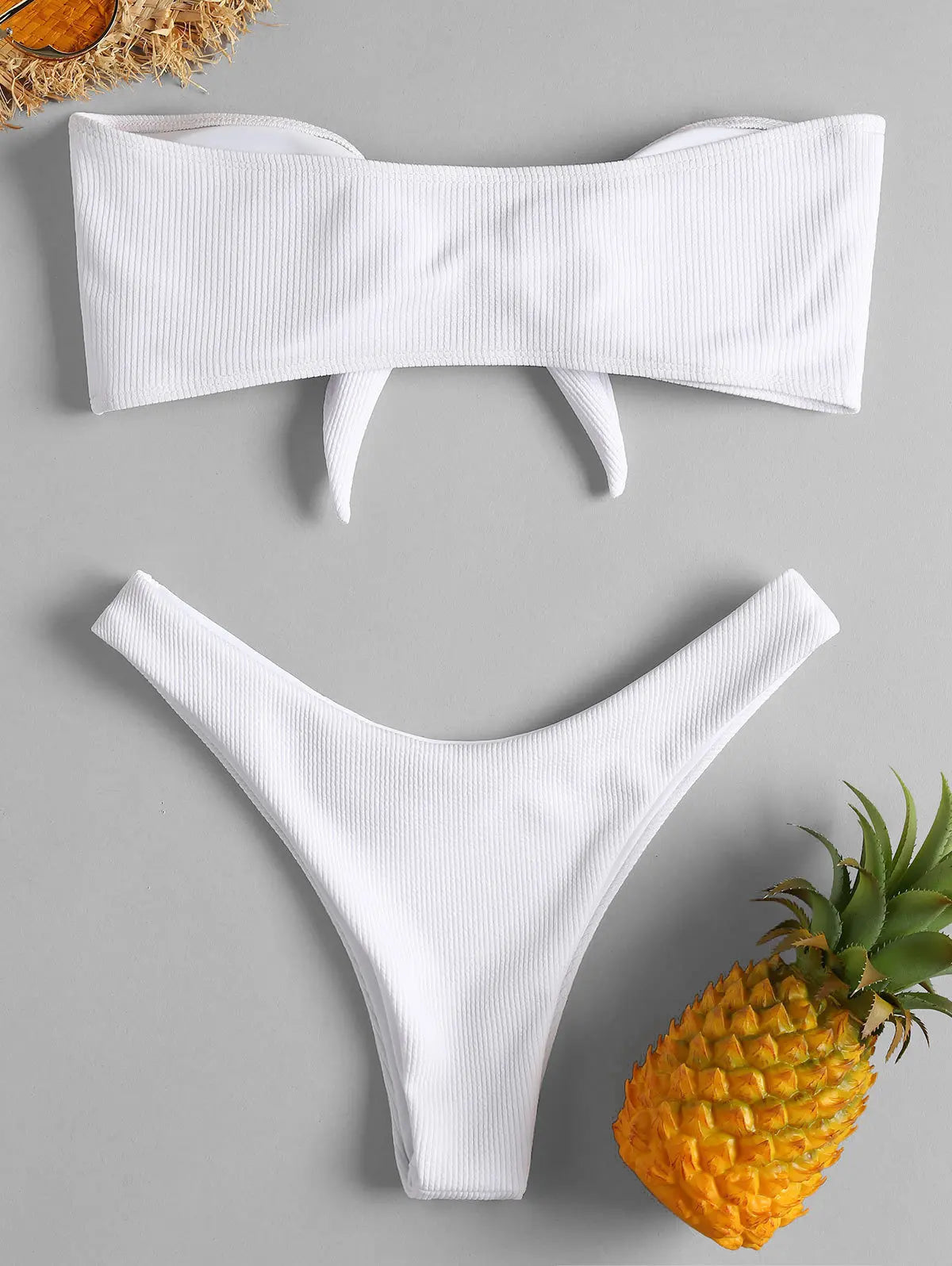 Women's Sexy Tube Top Bow Split Bikini Swimsuit Swim trunks Swimming Suit For Women Biquini Traje De Bano Pants Bikini Badeanzug