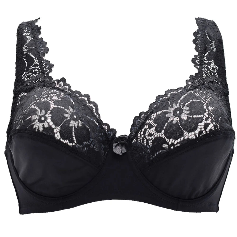 Bras For Womens Lingerie Floral Lace Bra Underwire Brassiere Perspective Plus Size Underwear Female Sexy  BH Tops