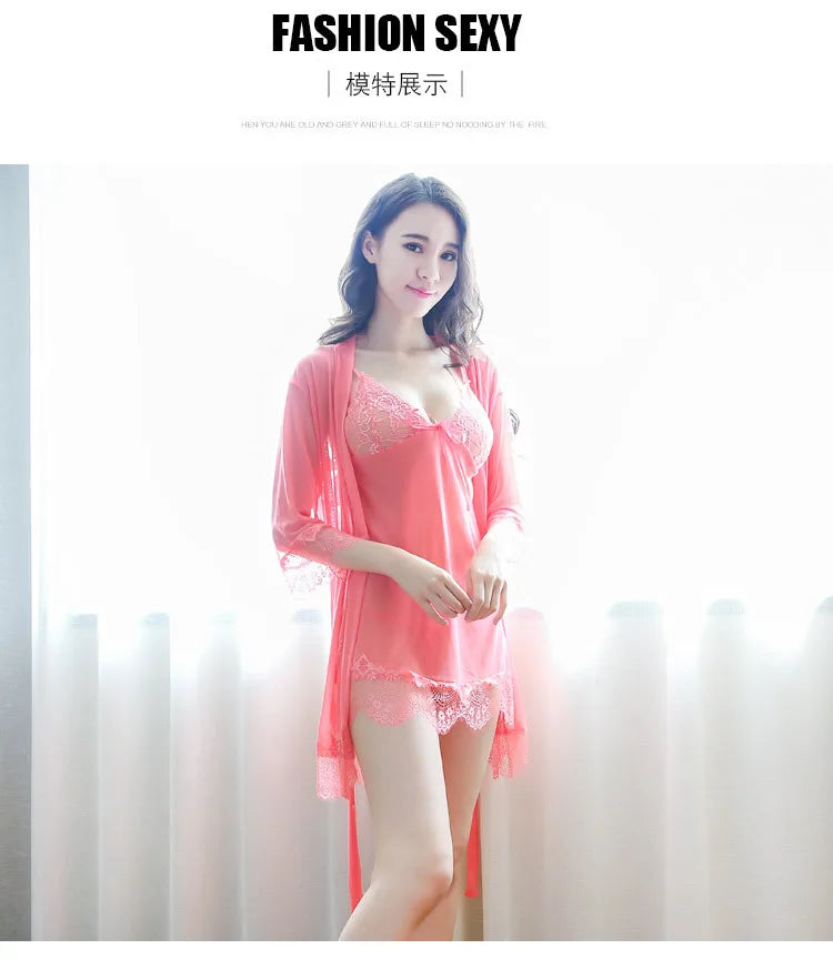 Women's Pajamas Pajama Sets Sleepwear Sexy Lingerie Nightwear Robe Gown Babydoll Nightgowns Suspender Lace Nightdress Home Wear