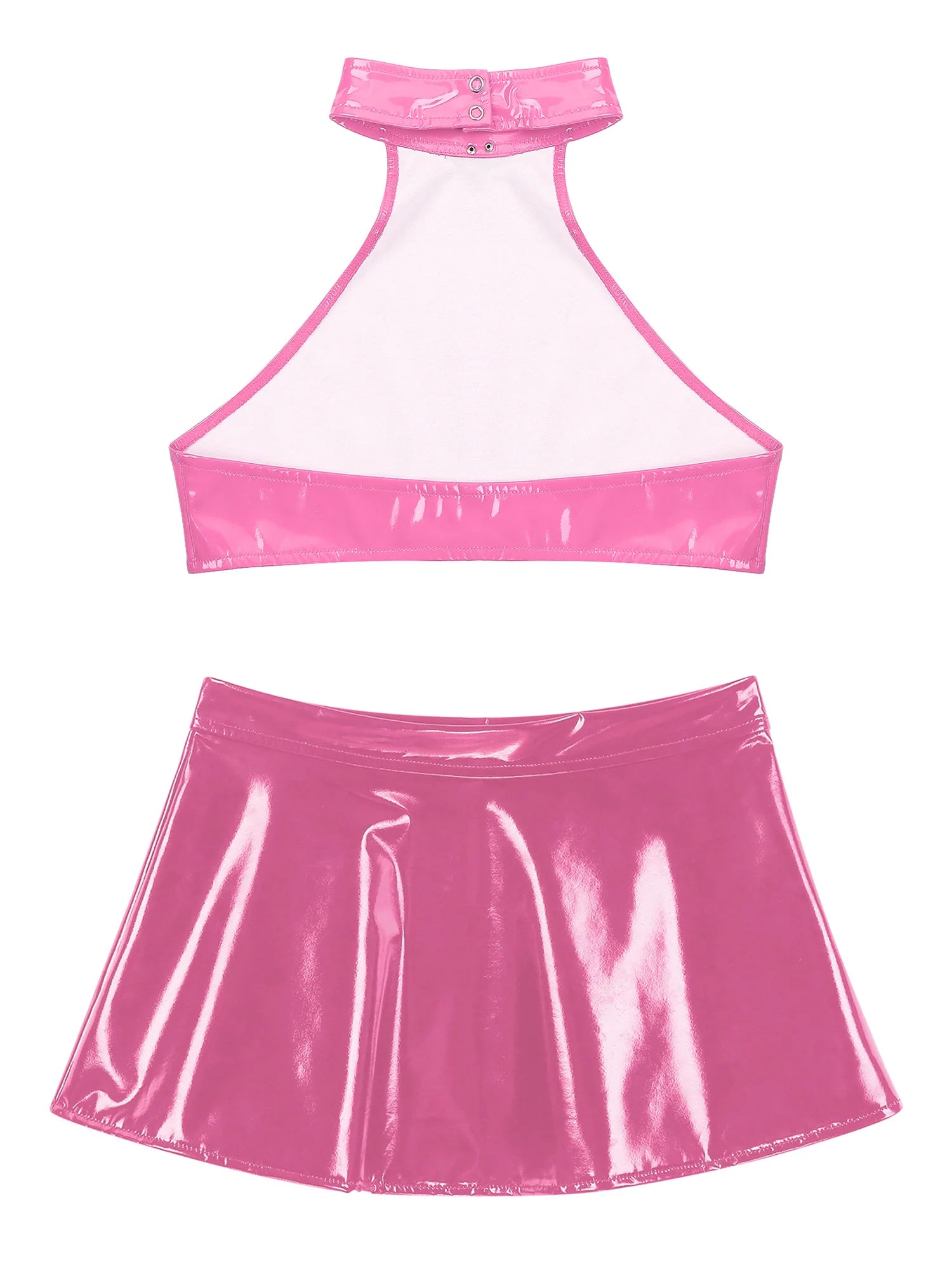 Two-Piece Female Lingerie Set Women Latex Nightclub Outfit Night Club Hot Girl Rave Festival Pole Dance Show Babydoll Costume