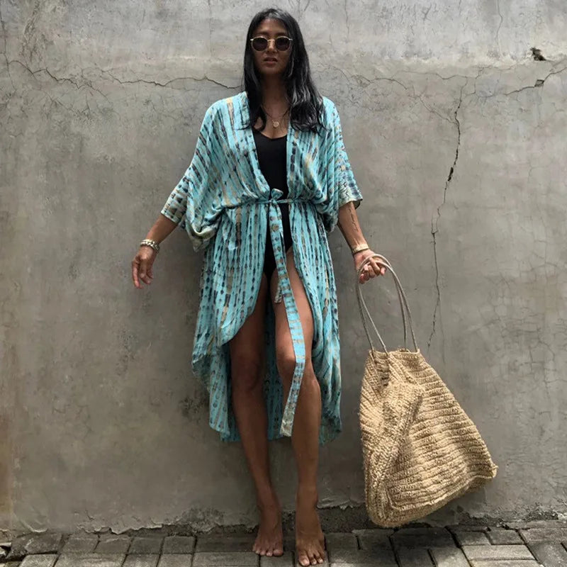 Women's Beach Cover Ups Button Down Sunscreen Bikini Swimwears Vacation Bamboo Maxi Sundress Oversized Bathing Suit Cover Ups